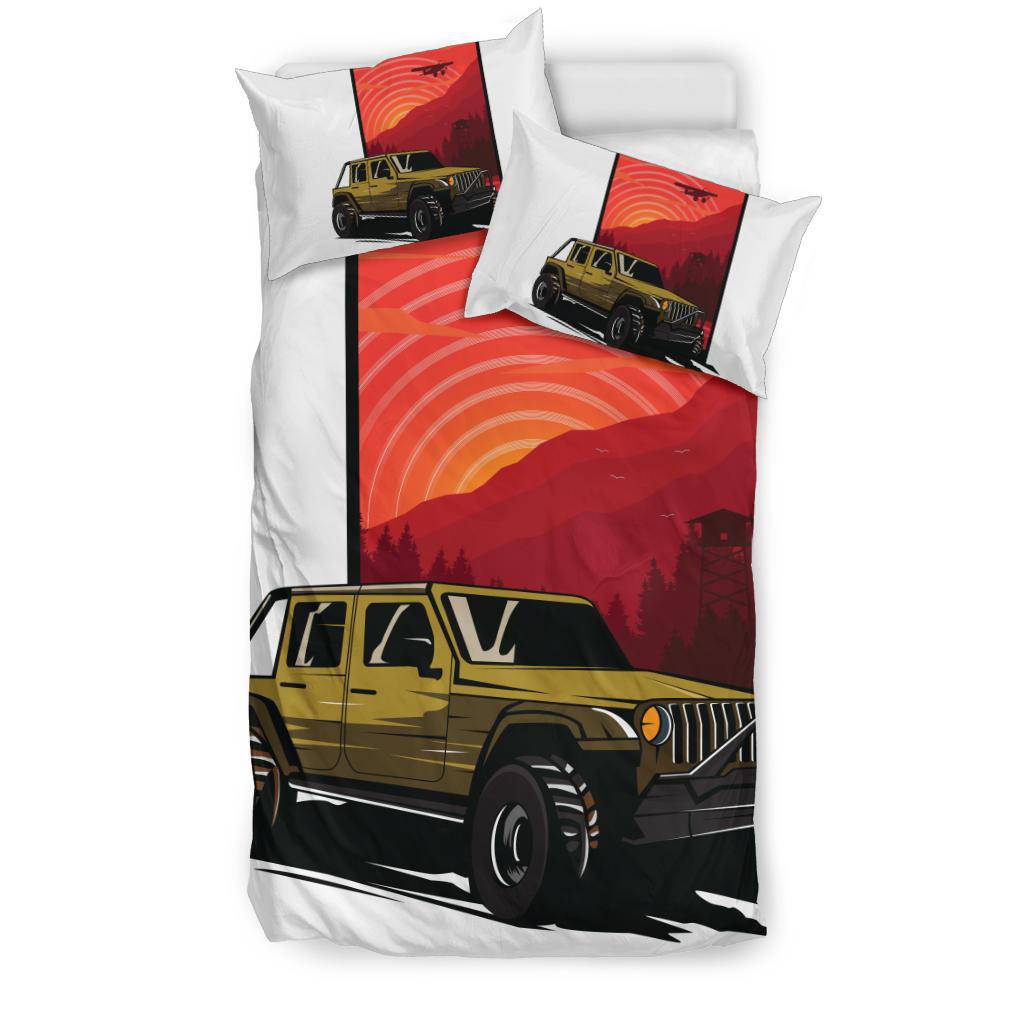 Sunset Car 4x4 Adventure Bedding Set - Top Content | POD Collection | Free Shipping