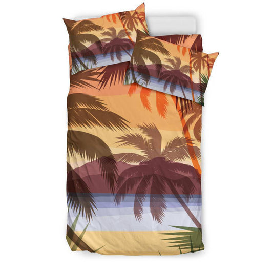 Beach Summer Sunset Palms Silhouette Bedding Set - Top Content | POD Collection | Free Shipping