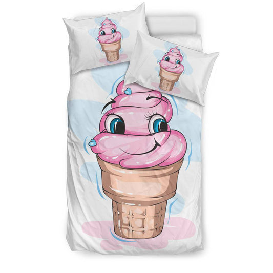 Emoji Ice Cream Funny Cartoon Bedding Set - Top Content | POD Collection | Free Shipping