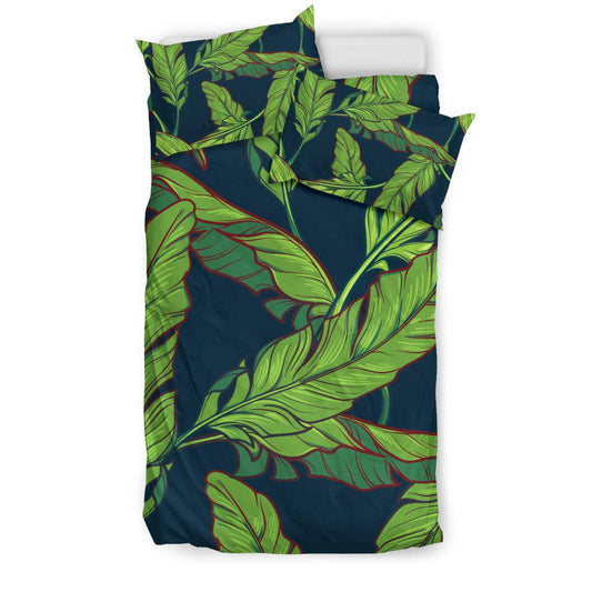 Green Banana Plant Leaves Bedding Set - Top Content | POD Collection | Free Shipping