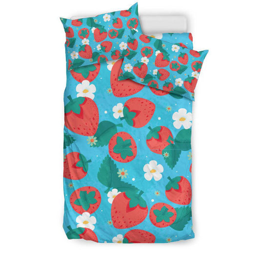 Colorful Cute Strawberry Fruit Pattern Bedding Set - Top Content | POD Collection | Free Shipping