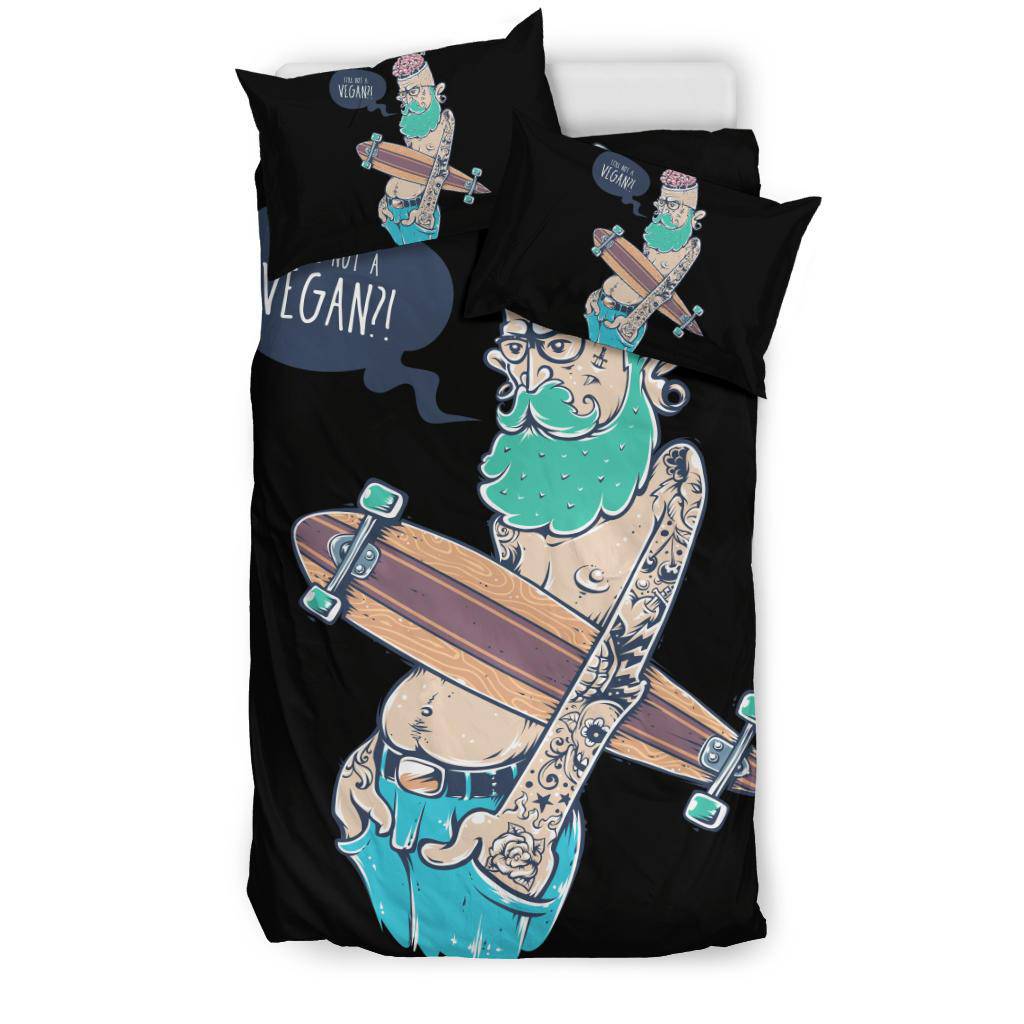 Hipster Vegan Funny Cool Cartoon Bedding Set - Top Content | POD Collection | Free Shipping