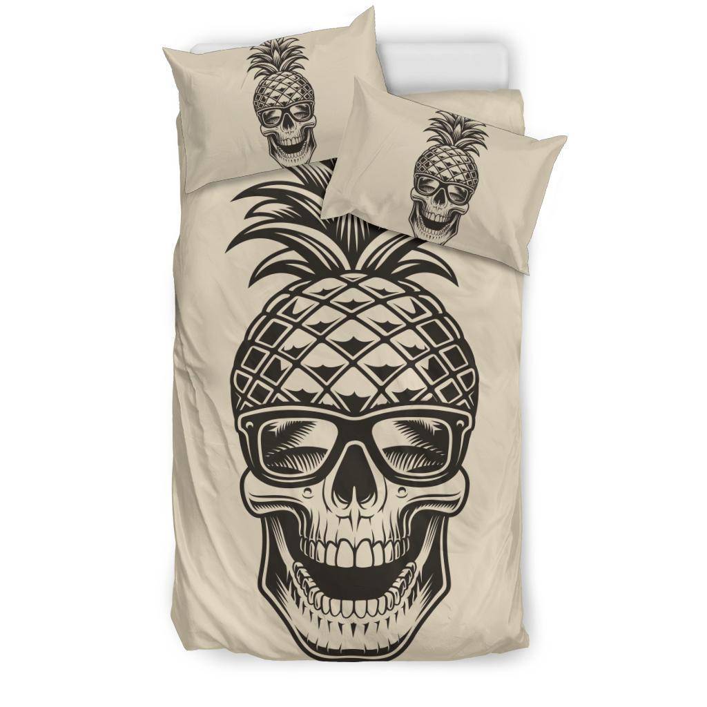 Pineapple Skull Cool Illustration Cartoon Bedding Set - Top Content | POD Collection | Free Shipping