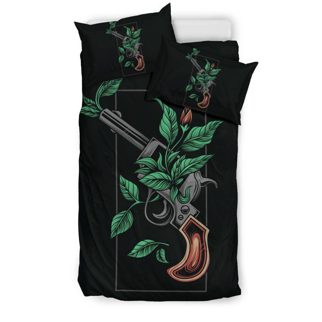 Plants Taken Over Classic Gun Illustration Bedding Set - Top Content | POD Collection | Free Shipping