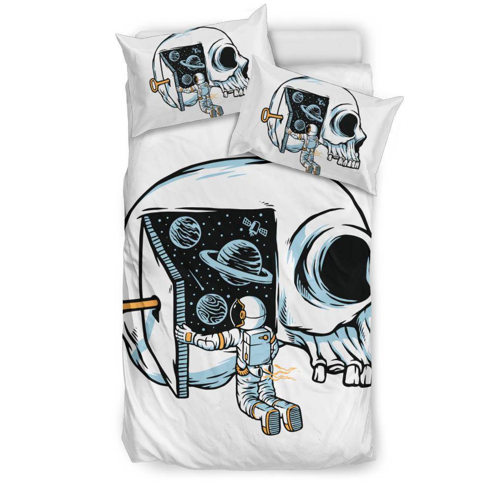 Skull Astronaut Opening Universe Door Bedding Set - Top Content | POD Collection | Free Shipping