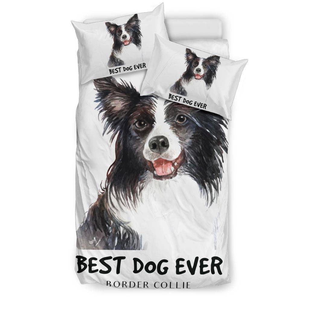 Best Dog Ever Border Collie Portrait Drawing Bedding Set - Top Content | POD Collection | Free Shipping