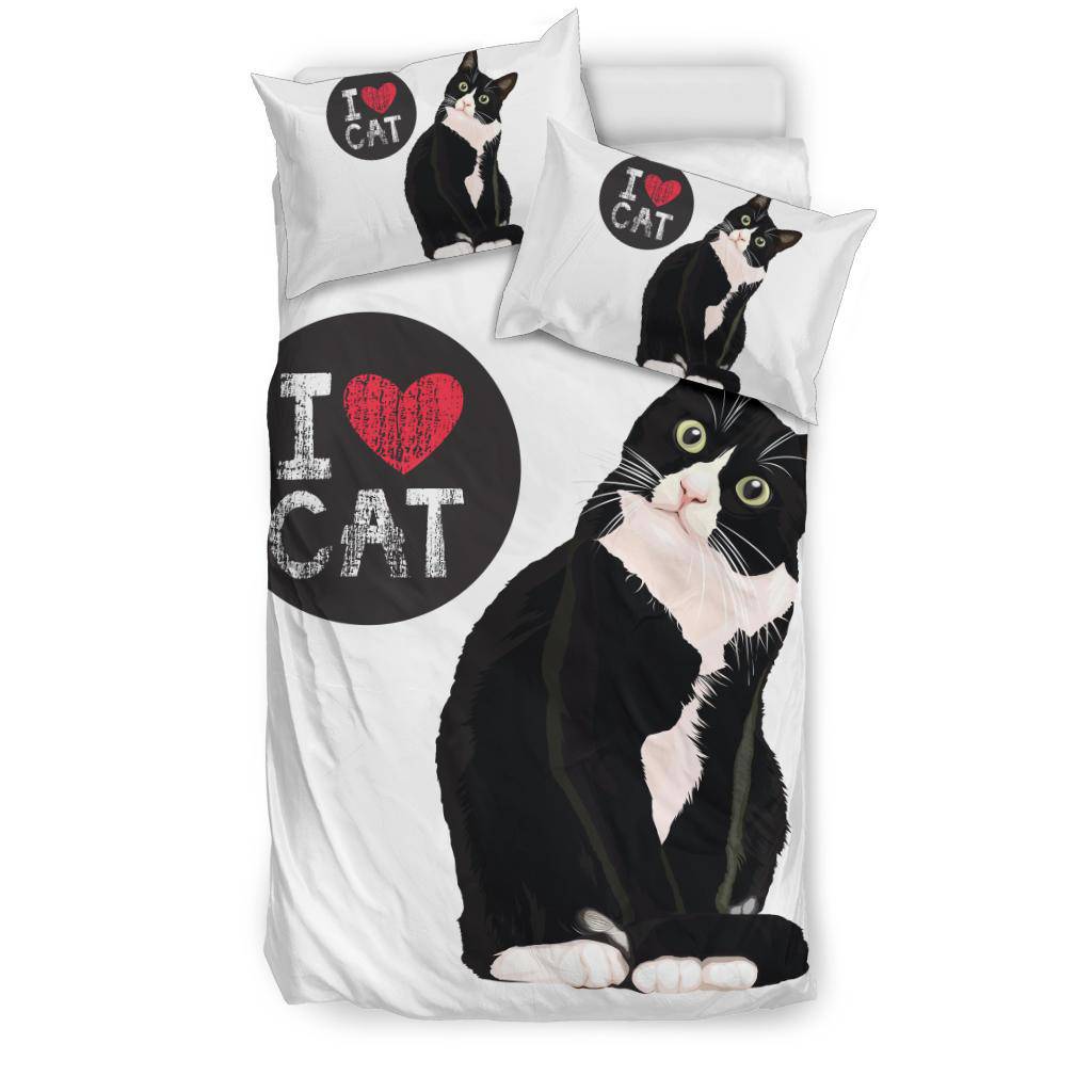 I Love My Cat, Cute Cartoon Illustration Bedding Set - Top Content | POD Collection | Free Shipping