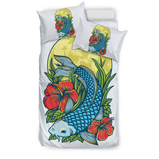 Koi Fish Moon Artwork Beautiful Illustration Bedding Set - Top Content | POD Collection | Free Shipping