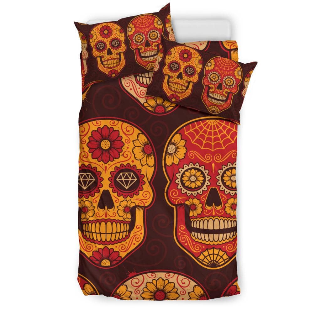 Mexican Calavera Skulls Colourful Pattern Bedding Set - Top Content | POD Collection | Free Shipping