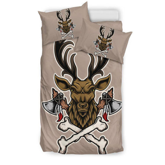 Vintage Deer Bone Axe Cartoon Illustration Bedding Set - Top Content | POD Collection | Free Shipping