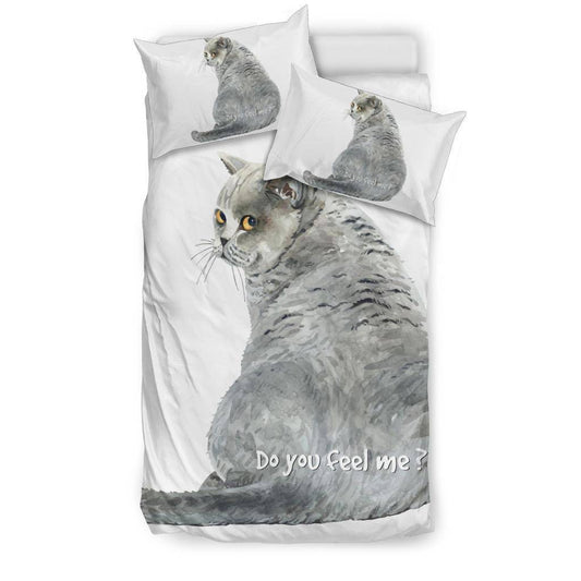 Watercolour Cat Drawing Illustration Bedding Set, Do you Feel Me - Top Content | POD Collection | Free Shipping