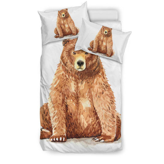 Watercolour Bear Painting Illustration, Cartoon Bedding Set - Top Content | POD Collection | Free Shipping