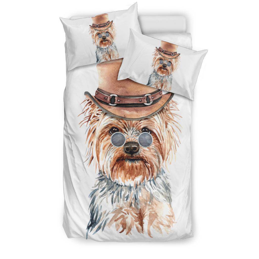 Yorkshire Terrier Watercolour Portrait Bedding Set, Cute Dog Cartoon - Top Content | POD Collection | Free Shipping