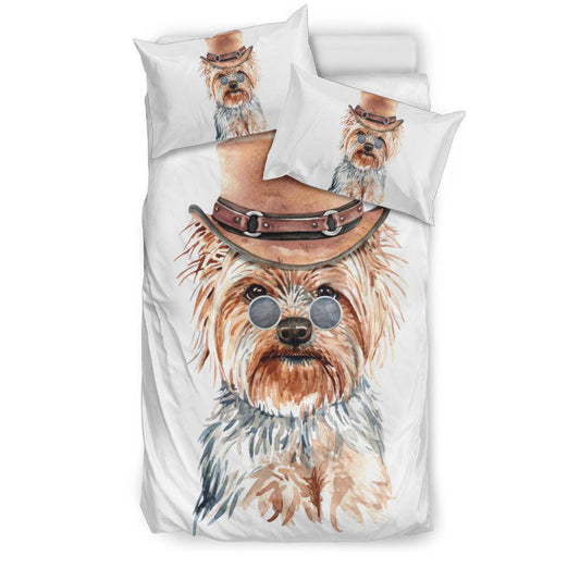 Yorkshire Terrier Watercolour Portrait Bedding Set, Cute Dog Cartoon - Top Content | POD Collection | Free Shipping