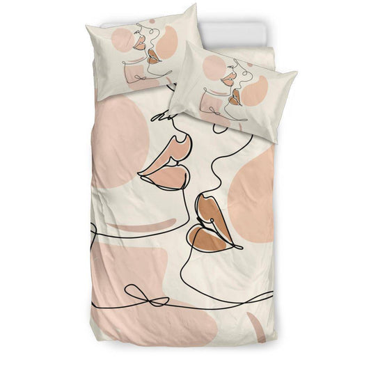 Abstract Beige Woman Lips Art Bedding Set - Top Content | POD Collection | Free Shipping