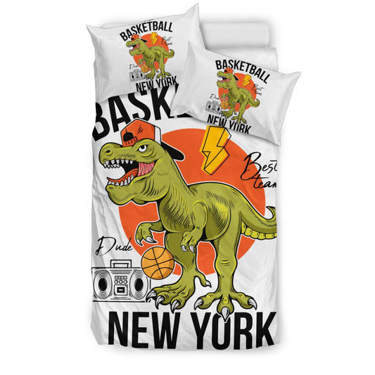 Basketball T-rex Dinosaur New York Team Bedding Set - Top Content | POD Collection | Free Shipping