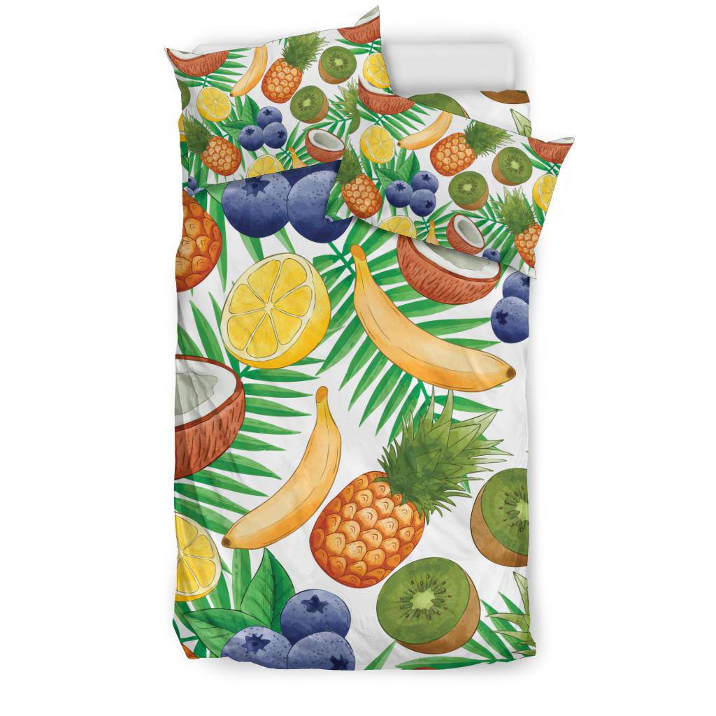 Exotic Fruit Pattern Banana Coconut Kiwi Pineapple Bedding Set - Top Content | POD Collection | Free Shipping