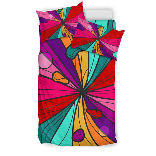 Hand Drawn Colorful Vivid Groovy Background Bedding Set - Top Content | POD Collection | Free Shipping