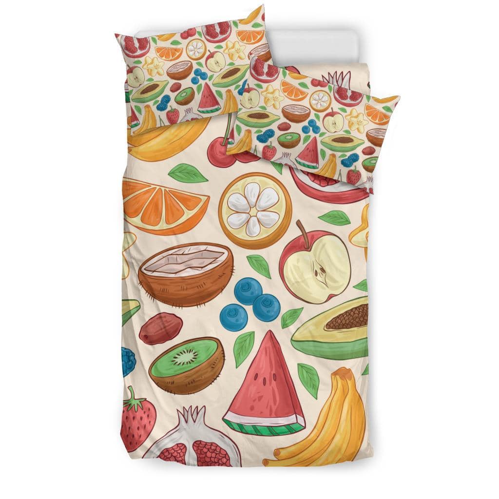 Hand Drawn Fruit Pattern Bedding Set - Top Content | POD Collection | Free Shipping