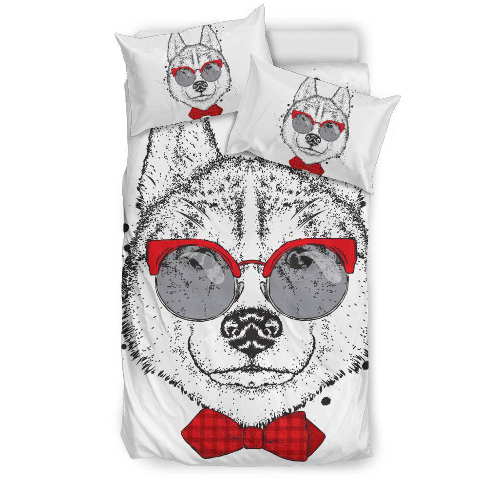 Husky Dog with Heart Sunglasses Valentines day Bedding Set - Top Content | POD Collection | Free Shipping