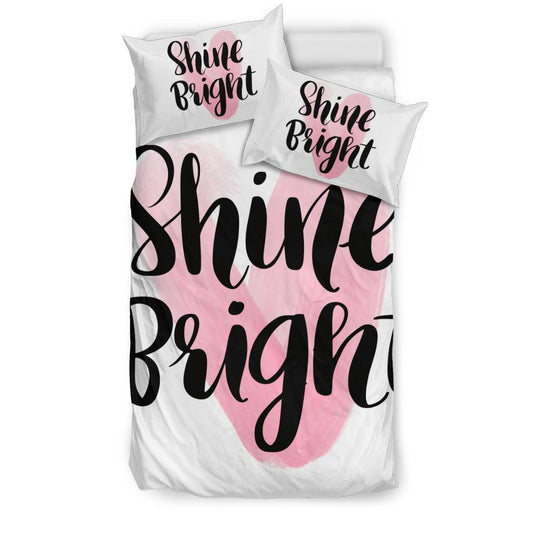 Shine Bright Hand Drawn Motivation Quote Drawing Bedding Set - Top Content | POD Collection | Free Shipping