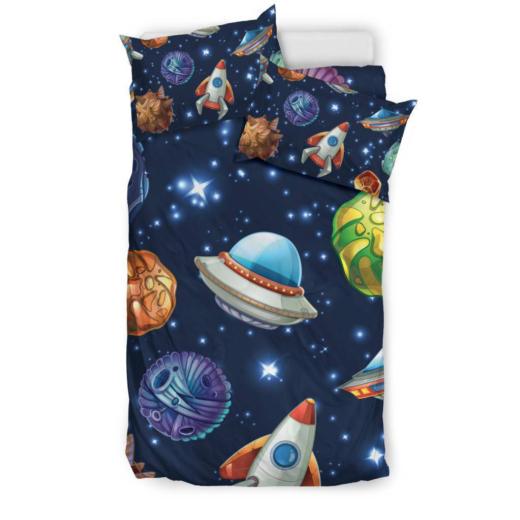 Stars Ships Moons Planet Space Bedding Set - Top Content | POD Collection | Free Shipping