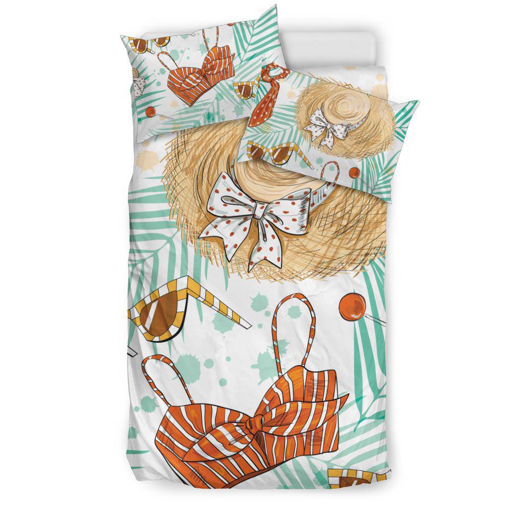 Summer Vibes Fashion Accessories Hand Drawn Bedding Set - Top Content | POD Collection | Free Shipping