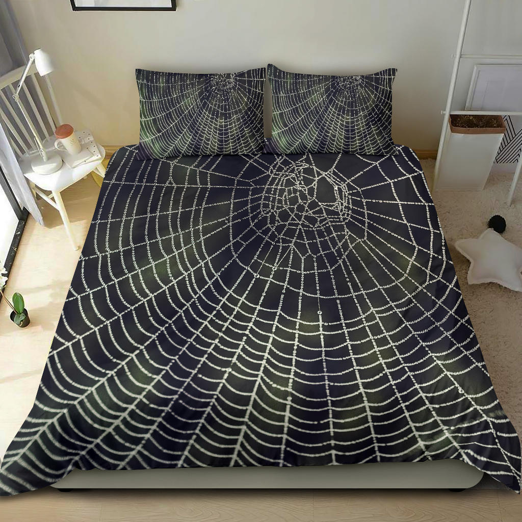 Spider Web Dew Garden Water Drops Bedding Sets