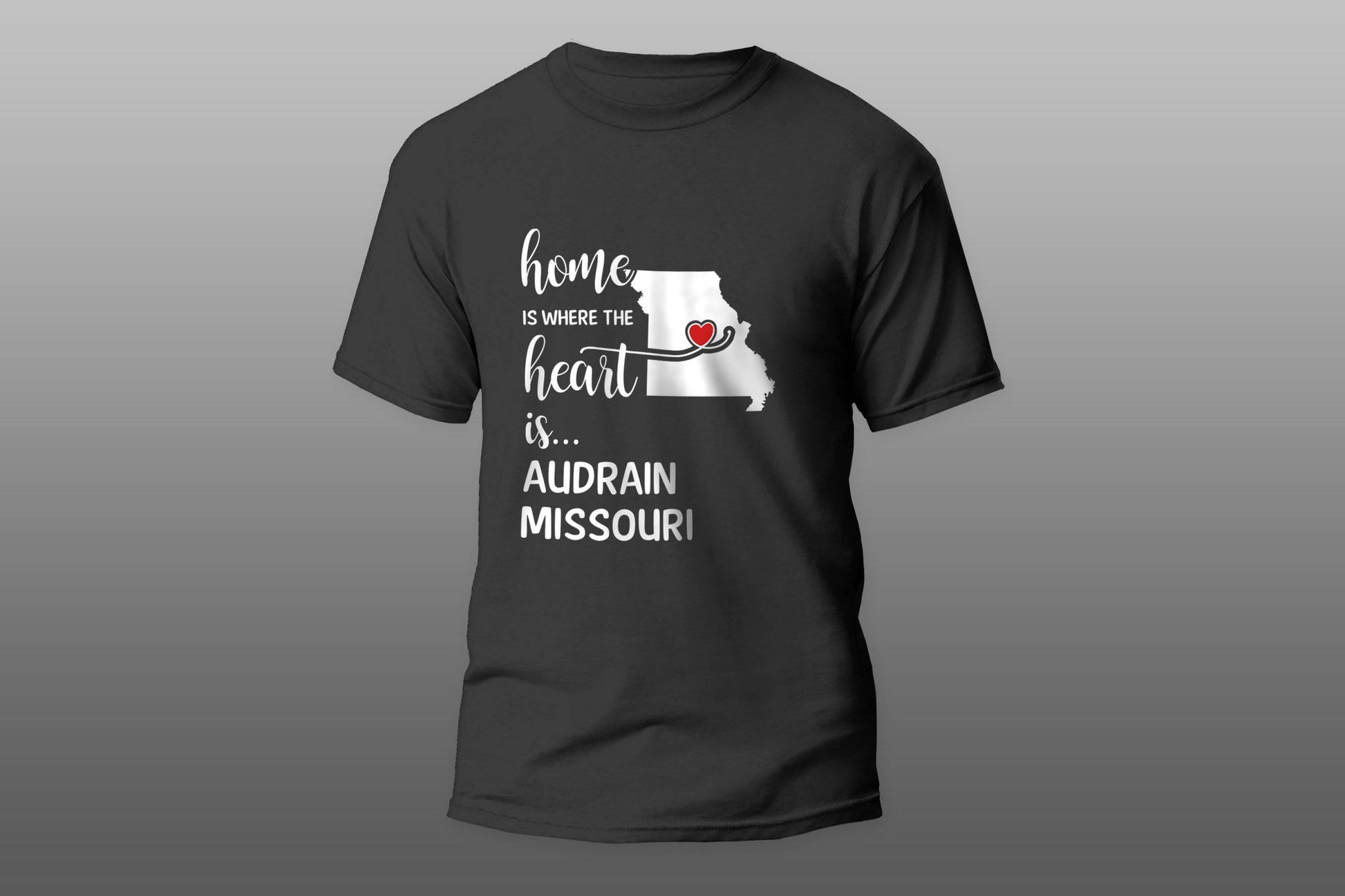 Audrain County Missouri Is Where My Heart Is Gift T-shirt - Top Content | POD Collection | Free Shipping