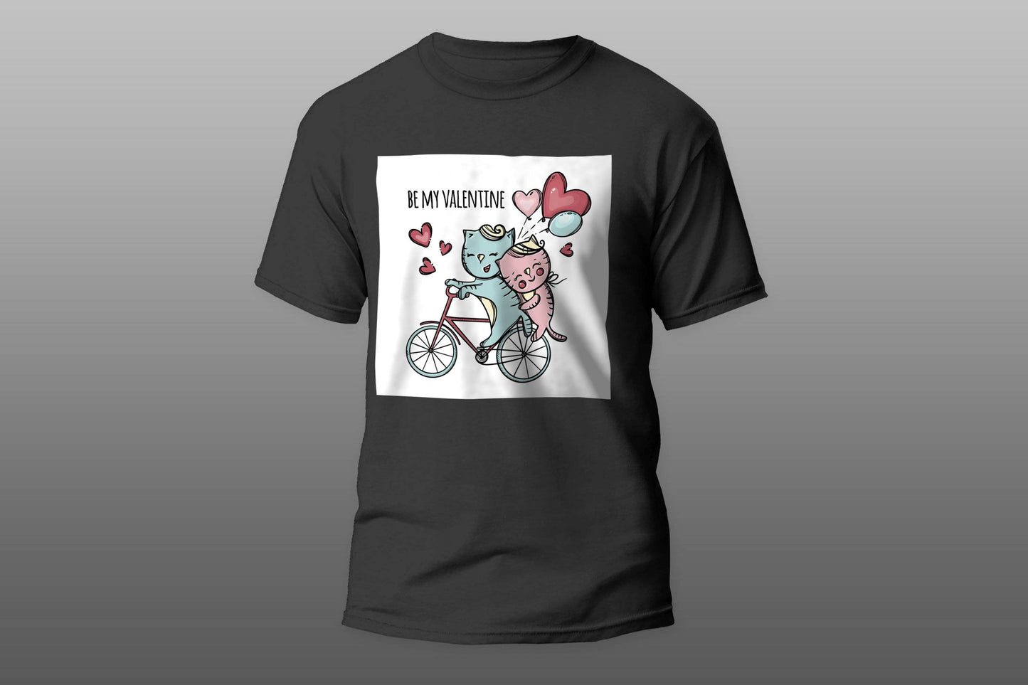 Be my valentine cats on bicycle T-shirt - Top Content | POD Collection | Free Shipping