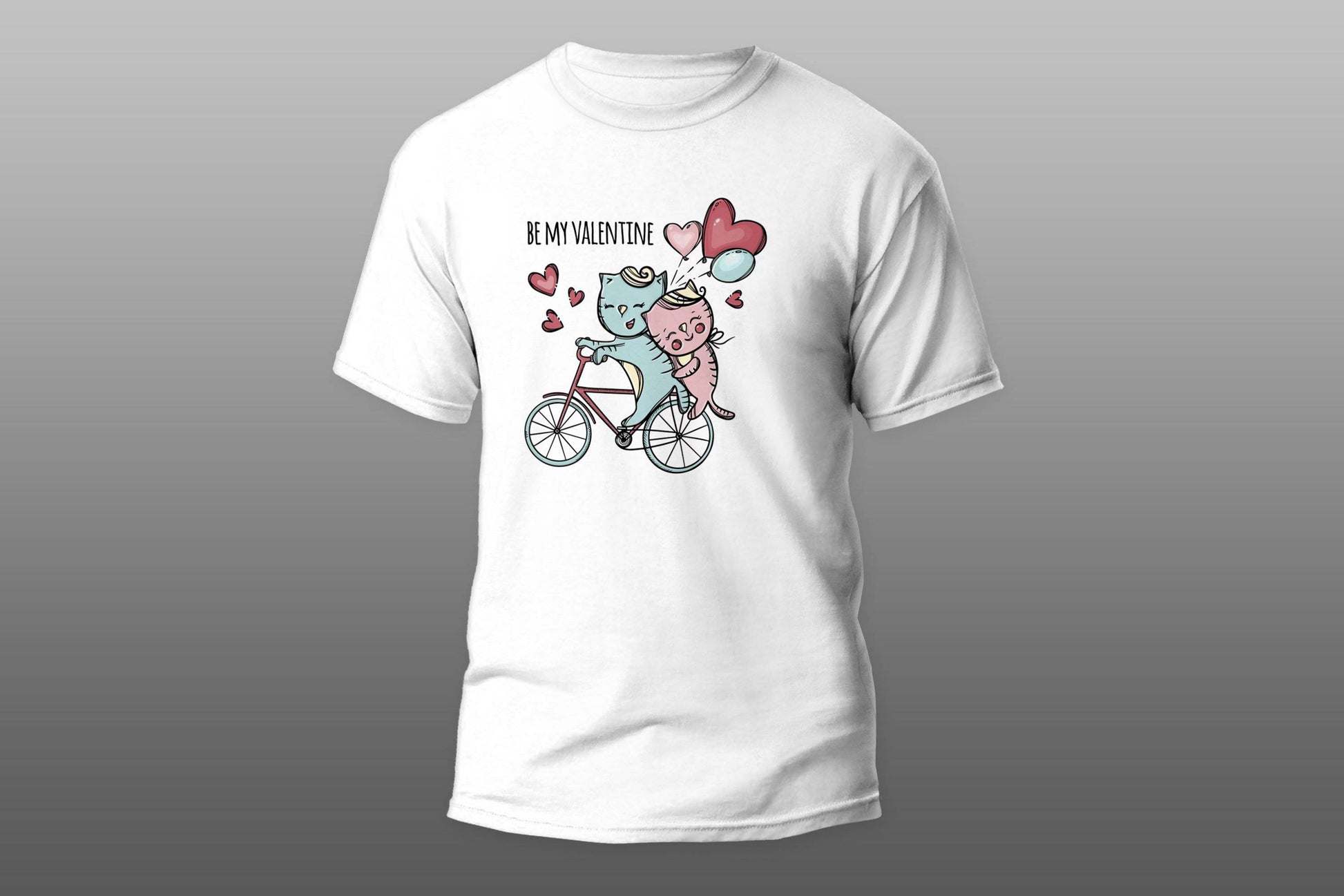 Be my valentine cats on bicycle T-shirt - Top Content | POD Collection | Free Shipping