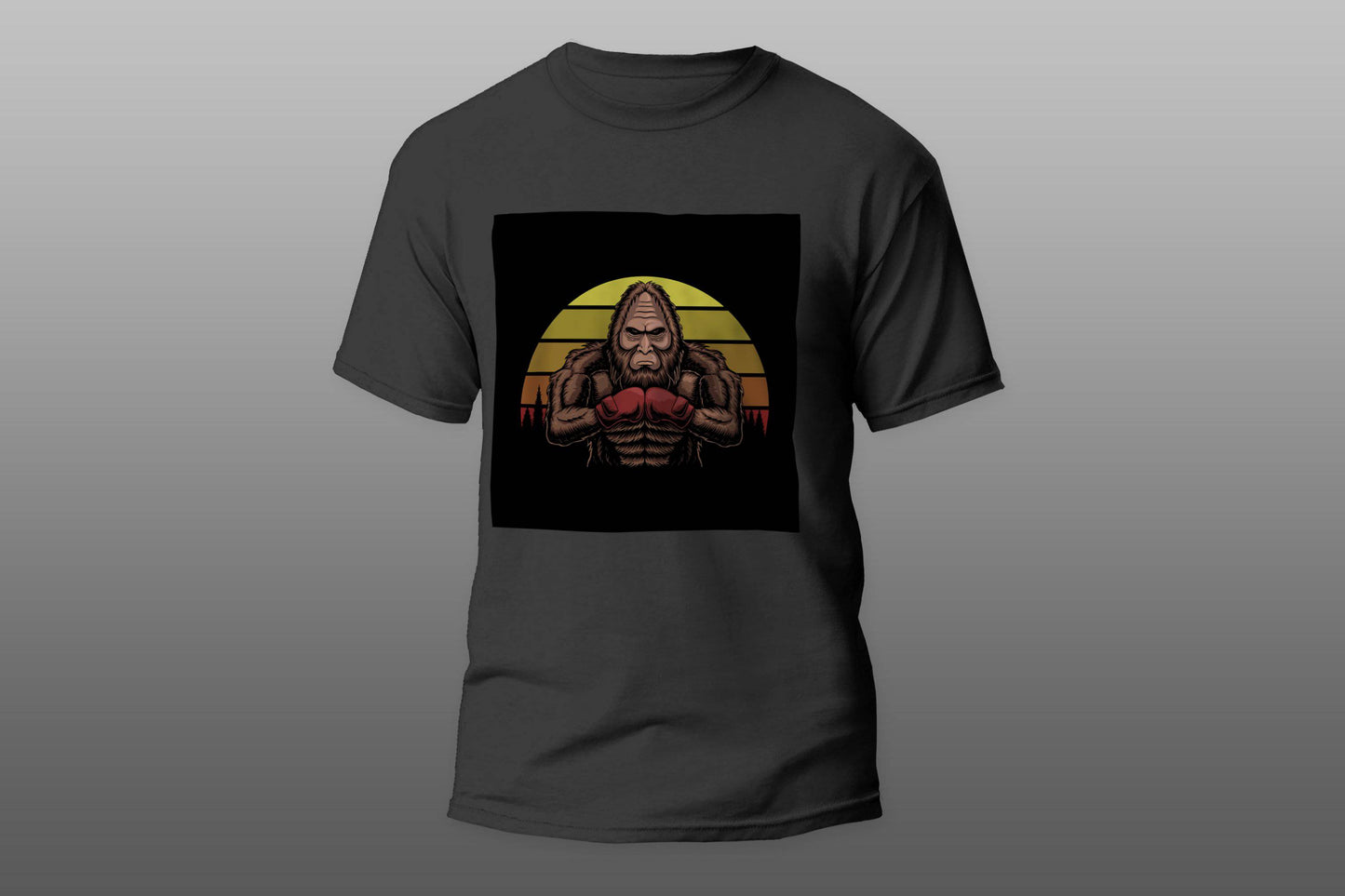 Bigfoot wearing boxing gloves T-shirt - Top Content | POD Collection | Free Shipping