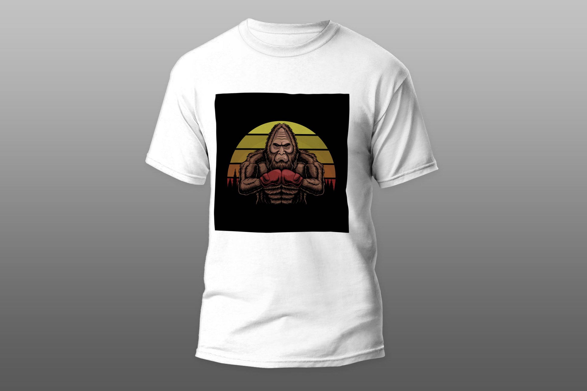 Bigfoot wearing boxing gloves T-shirt - Top Content | POD Collection | Free Shipping