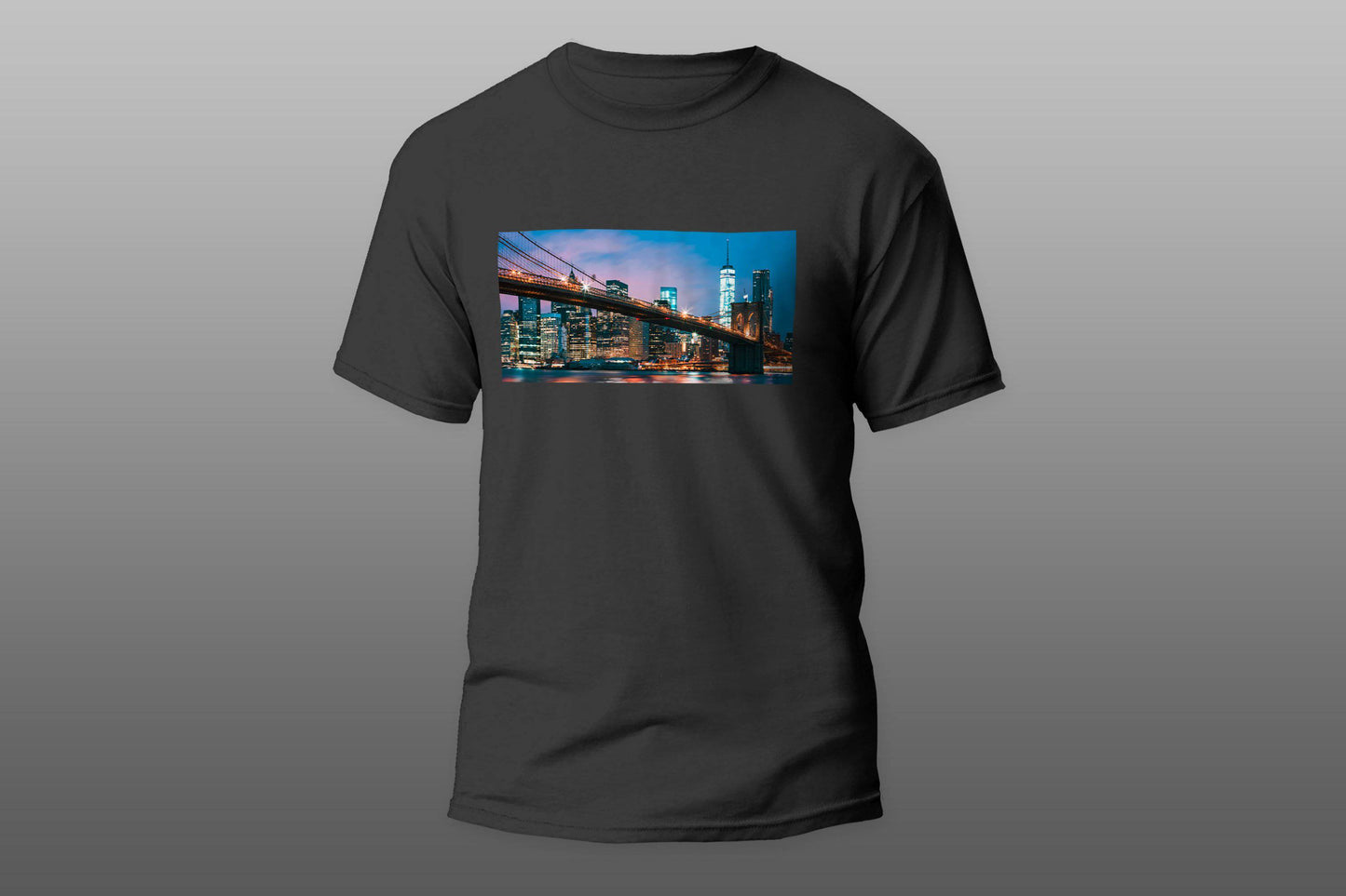 Brooklyn Bridge New York City Lights Night Sky T-shirt - Top Content | POD Collection | Free Shipping