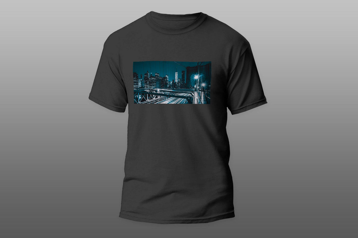 Brooklyn Bridge New York City Lights Night Sky Traffic T-shirt - Top Content | POD Collection | Free Shipping