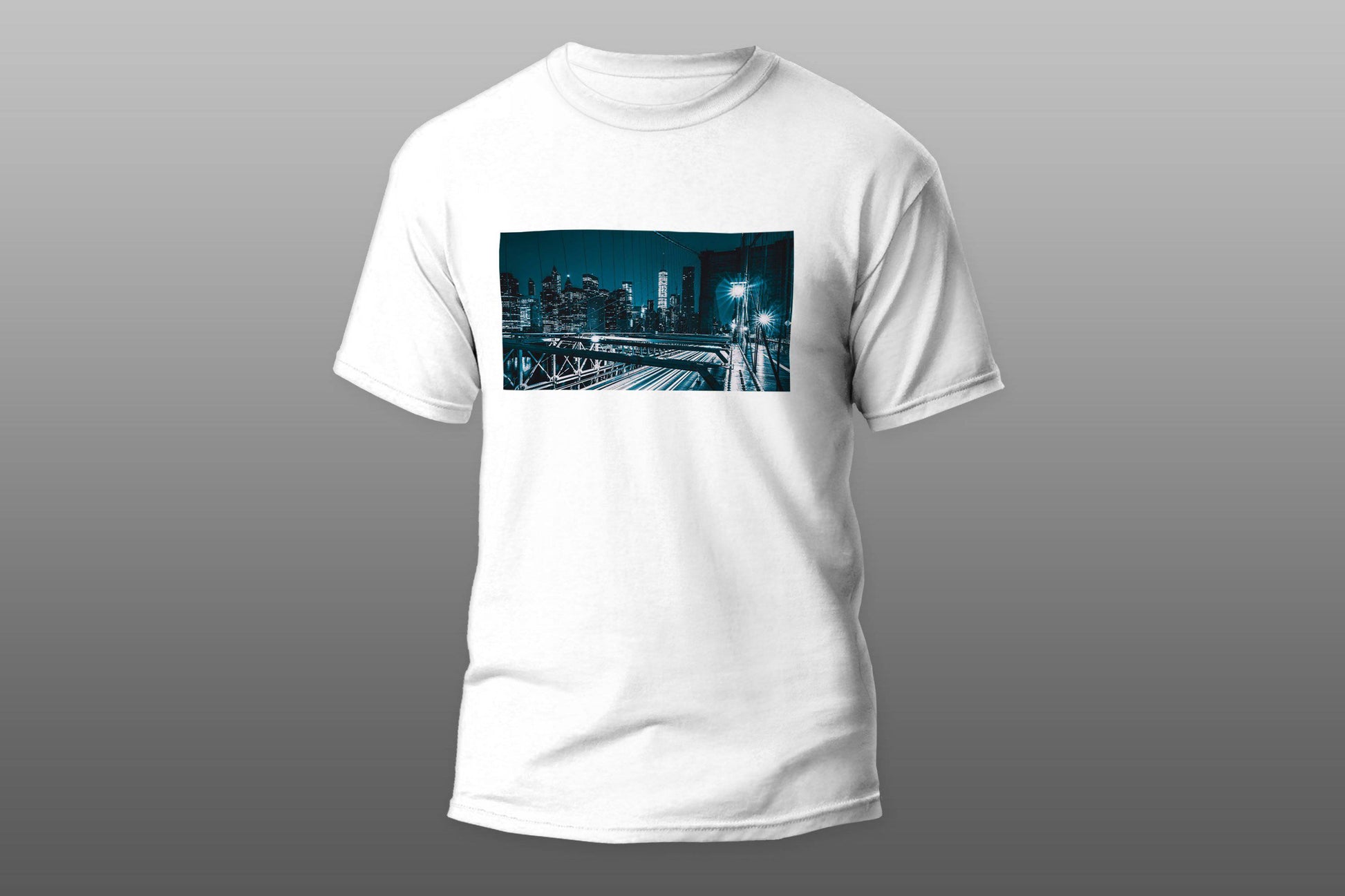 Brooklyn Bridge New York City Lights Night Sky Traffic T-shirt - Top Content | POD Collection | Free Shipping