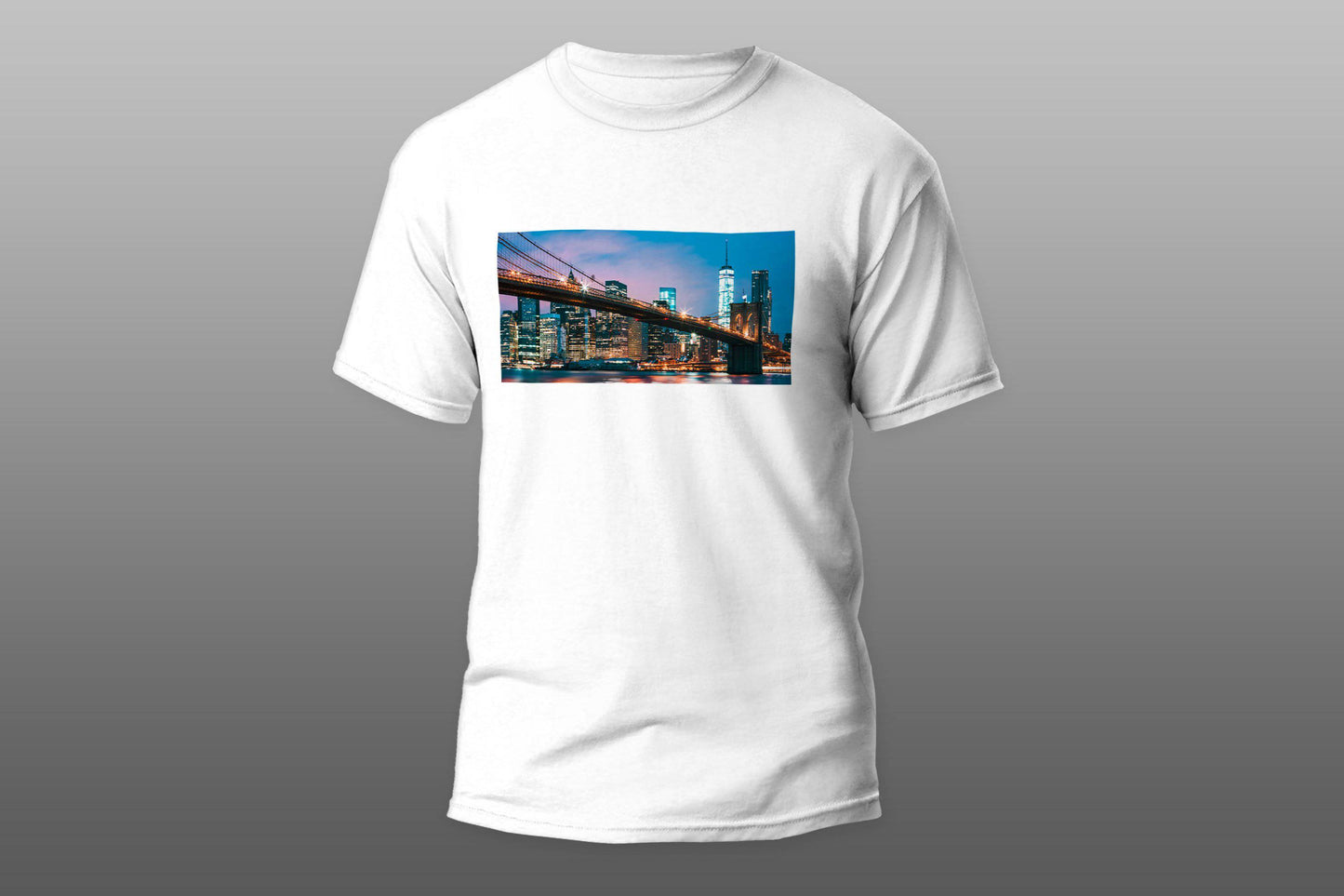 Brooklyn Bridge New York City Lights Night Sky T-shirt - Top Content | POD Collection | Free Shipping