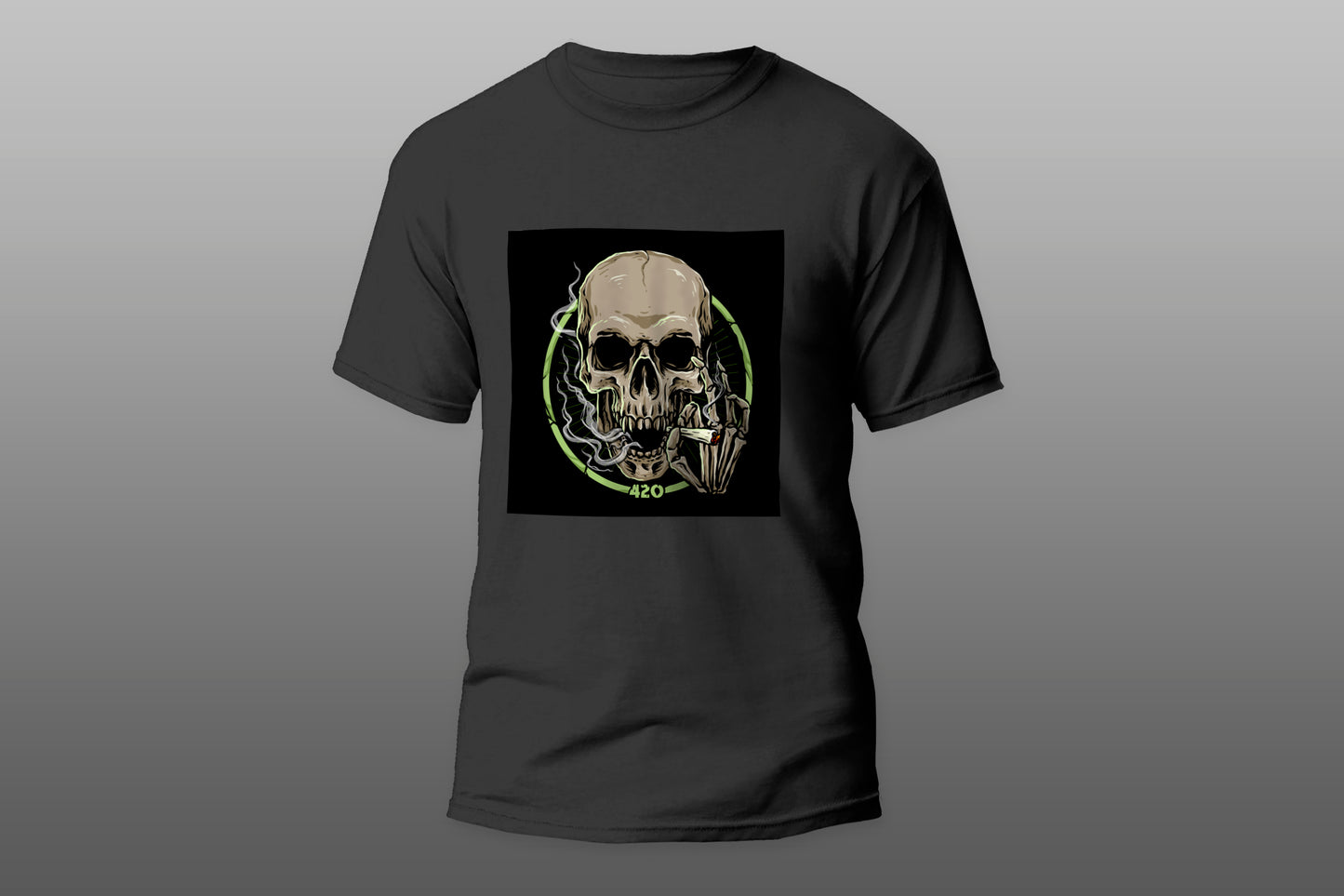 Cannabis Skull Smoking camiseta T-shirt - Top Content | POD Collection | Free Shipping