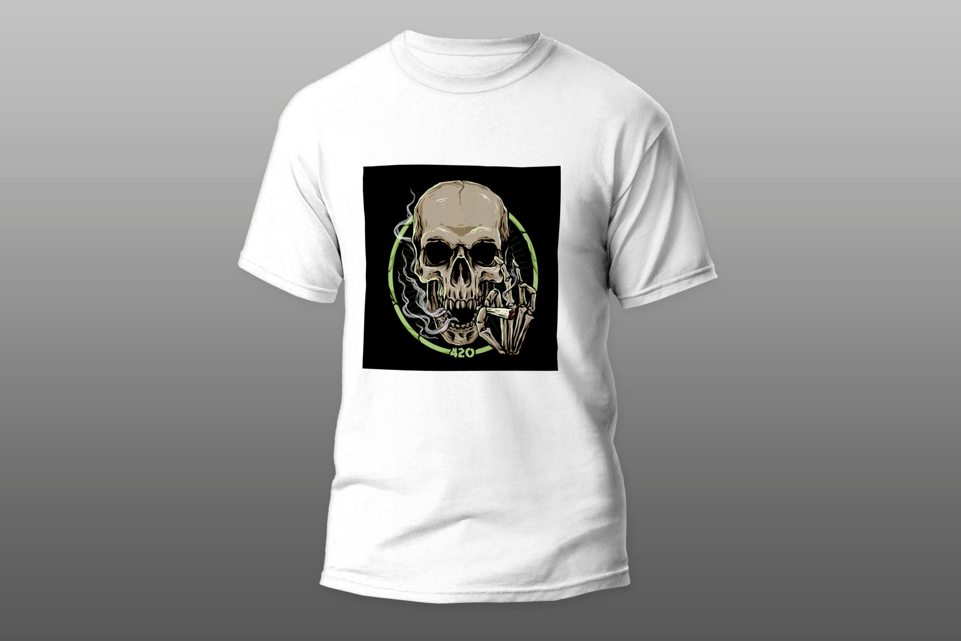 Cannabis Skull Smoking camiseta T-shirt - Top Content | POD Collection | Free Shipping