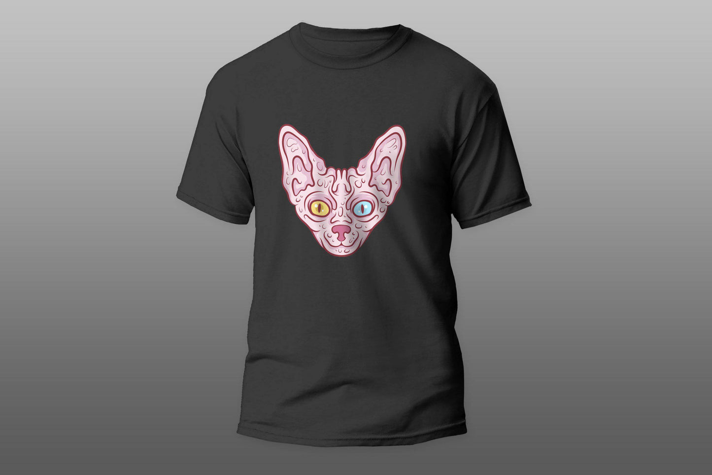 Cat sphynx pink Black T-shirt - Top Content | POD Collection | Free Shipping