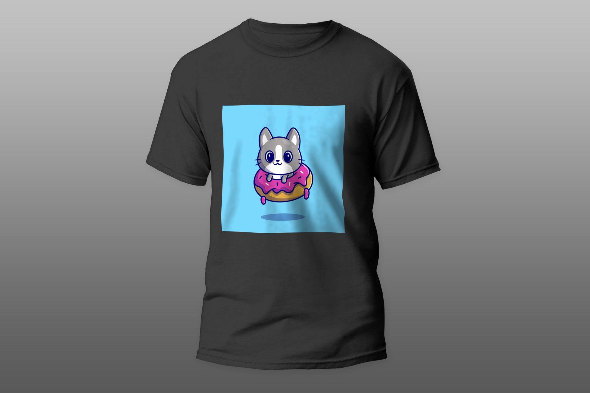 Cute cat with doughnut T-shirt - Top Content | POD Collection | Free Shipping