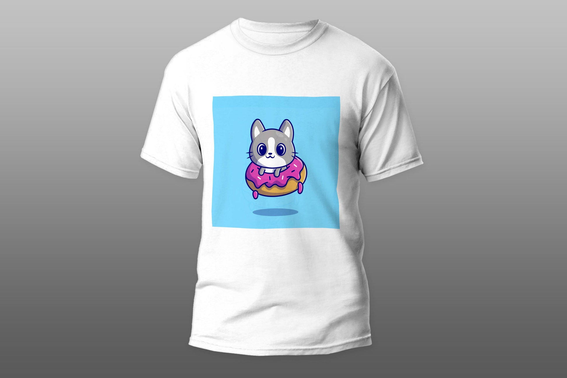 Cute cat with doughnut T-shirt - Top Content | POD Collection | Free Shipping