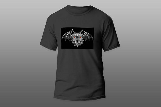 Dog Demon Wing Darkness Angry camiseta T-shirt - Top Content | POD Collection | Free Shipping