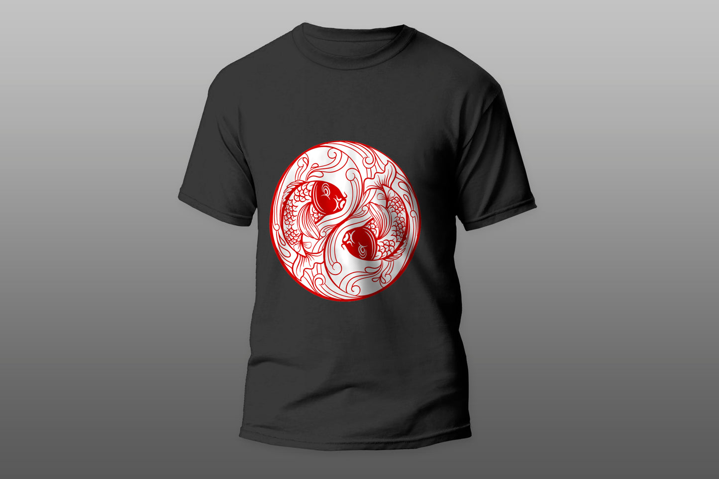 Fashion chinese ying yang red  camiseta t-shirt - Top Content | POD Collection | Free Shipping