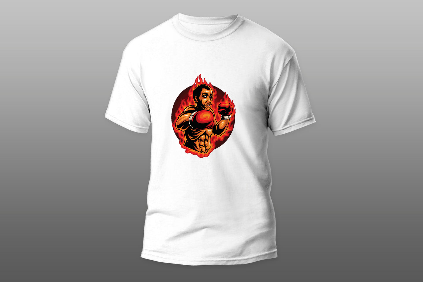 Flaming Boxer cartoon Fight T-shirt - Top Content | POD Collection | Free Shipping