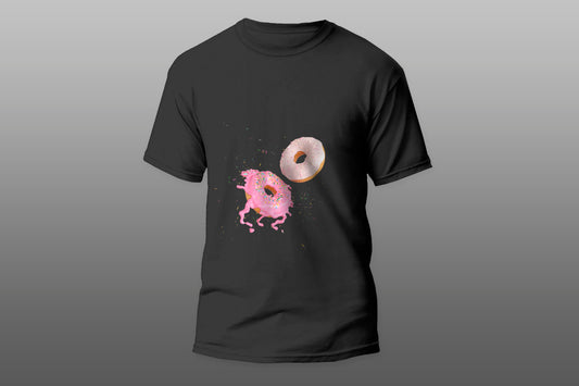 Flying pink and white doughnuts and sprinkled camiseta T-shirt - Top Content | POD Collection | Free Shipping