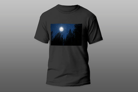 Full Moon Sky Full of Stars Forest T-shirt - Top Content | POD Collection | Free Shipping