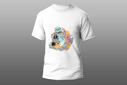 Future cat doodle camiseta T-shirt - Top Content | POD Collection | Free Shipping