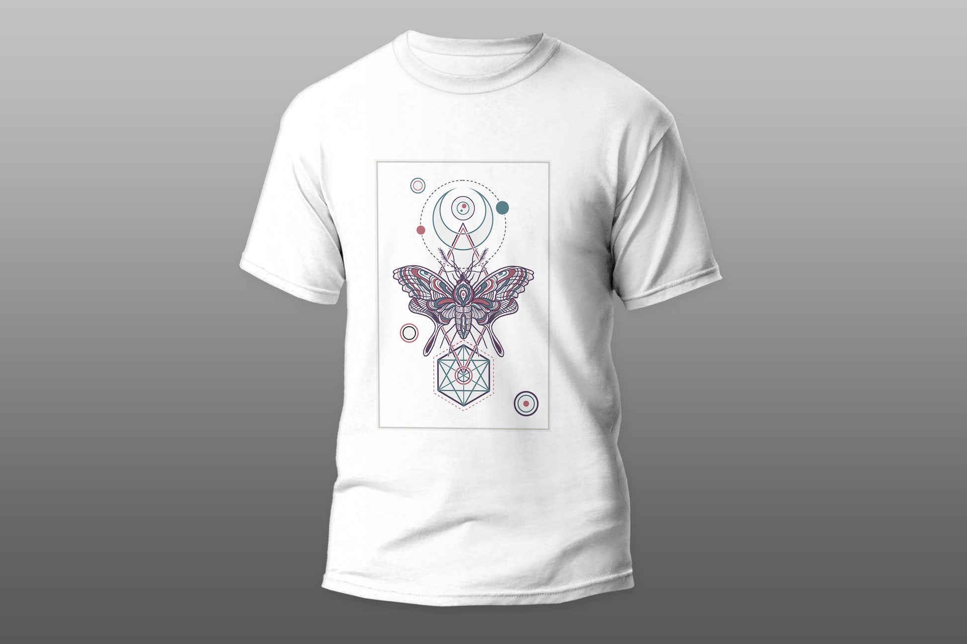 Geometry classy totem butterfly illustration design camiseta t-shirt - Top Content | POD Collection | Free Shipping