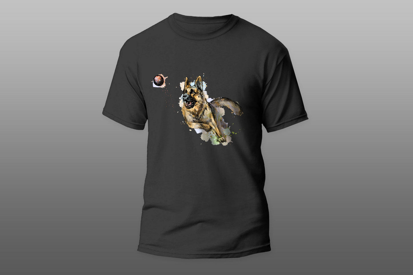 German shepherd catching the ball T-shirt - Top Content | POD Collection | Free Shipping